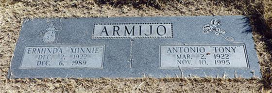 Armijo Erninda and Antonio grave