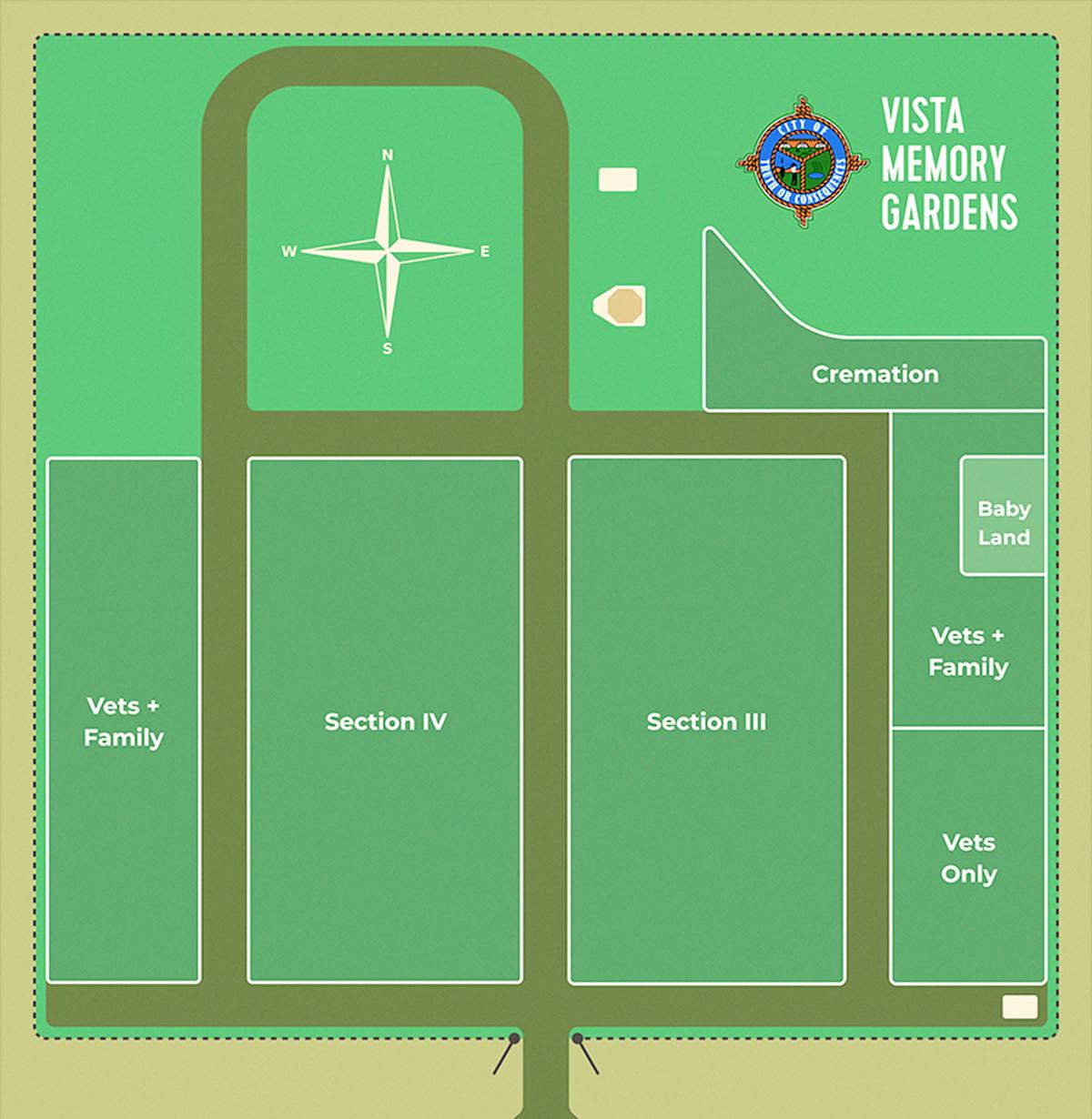The Vista Memory Gardens Cemetery map